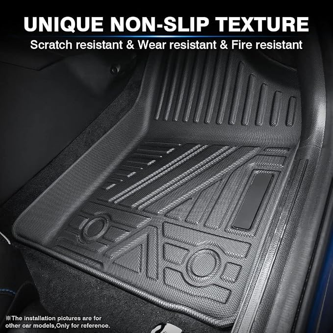 KUST Floor Mats for 2019-2020 Hyundai Santa Fe (5 Passenger Models), for Santa Fe All Weather Floor Mats, TPE Floor Liners, Front Rear 2 Row High Edges, Non-Slip