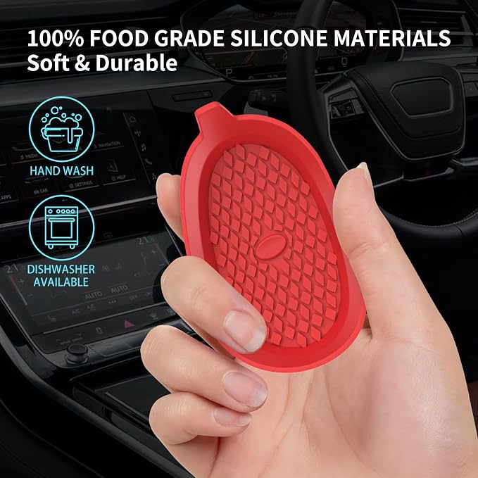 ME.FAN Car Cup Holder Coasters [4 Pack] Silicone Cups Mats, Automotive Universal Non-Slip Recessed Interior Accessories Red