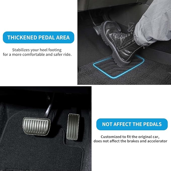 Carpet Floor Mats for Kia K4 2025 2026 - Custom Fit 1st and 2nd Row Set All Weather Anti-Slip Waterproof Black Floor Liners K4 Accessories, 3PCS