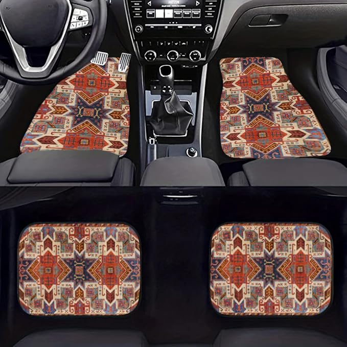 Car Floor Mats Non-Slip Automotive Floor Mats All-Weather Front Rear Car Floor Foot Mat Sets of 4 Pieces Foot Mats Rugs Carpet for Car Trucks SUV Sedans (NO.40)