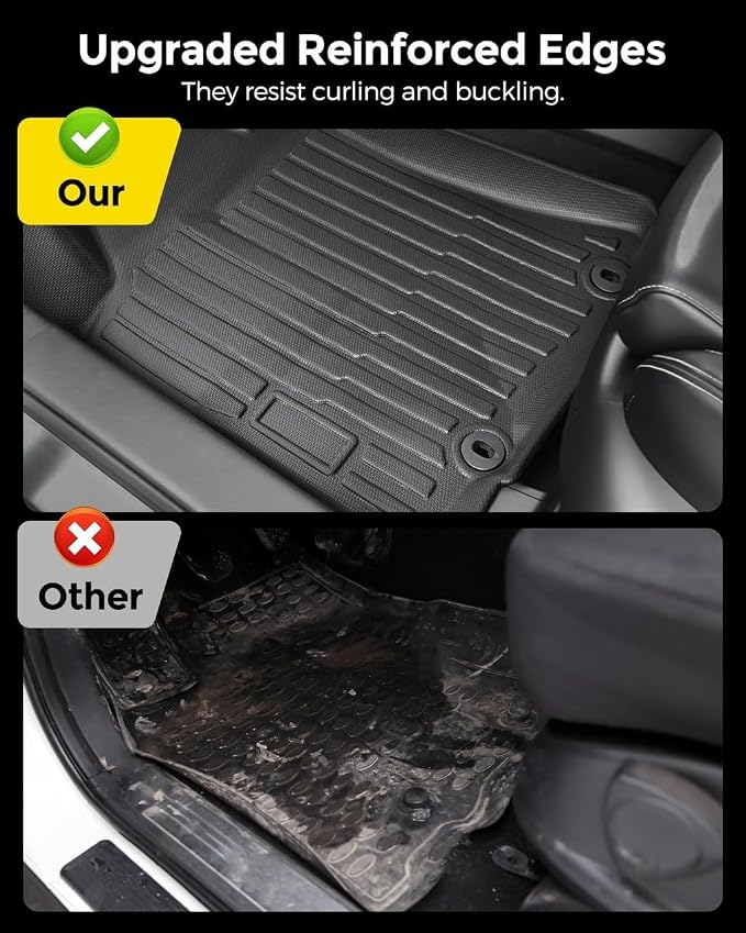 Car Floor Mats for Dodge Ram 1500 1994-2001 & Ram 2500 3500 1994-2002 Full | All Weather Full Coverage Floor Liners Heavy Duty Waterproof Ram 1500 Accessories TPE Trunck Rubber Carpet All 2nd Gen Cab