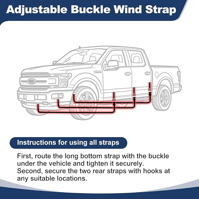 QUNSUNUS Truck Cab Cover for Ford F150 Super Crew All Years,Waterproof F150 Cab Cover with Zipper, Half Truck Cover All Weather with Wind, Sun, UV and Dust Protection