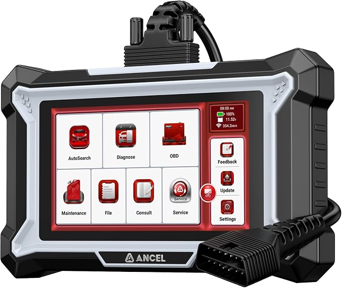 ANCEL DS100 OBD2 Scanner Diagnostic Tool, 4 System Car Code Reader for Engine ABS SRS Transmission, 7 Reset Functions, 5” Touchscreen, AutoVIN, Live Data, I/M Readiness for DIY Car Owners