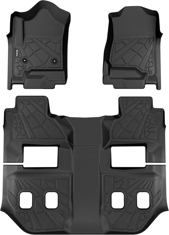 KARPAL Floor Mats for 2015-2020 Chevy Suburban & GMC Yukon XL (Not for Yukon) with 2nd Row Bucket Seats (7seats), All-Weather TPE Custom Fit Floor Liners Car Accessories