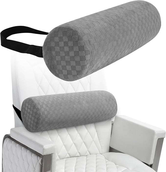 Coeyese Lumbar Roll Pillow for Lower Back Support, Light Grey, 15*4.3'' | Removable Pillowcase, Upgraded Adjustable Strap, Suitable for Office, Chair, Car, Seat Pain Relief & Improving Posture