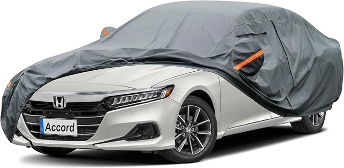 GUNHYI Premium Car Cover Custom Fit Honda Accord (1990-2026), 16 Layers Heavy Duty Car Cover Waterproof All Weather with Zipper Door for Sun Rain Snow Dust Uv Protection