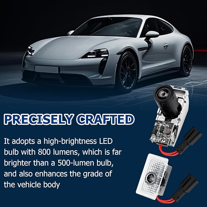 MUOXO Compatible Tesla Car Door Logo Projector, Puddle Light, Car Threshold LED Magnetic Welcome Light for Tesla Model 3,Y,S,X(Only for X Front Door,2016-2021 (2 Pieces)