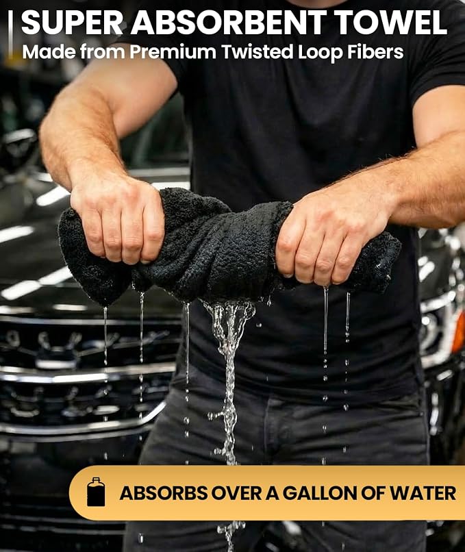 EVEO Car Drying Towel (2 Pack) - (1300 GSM) XL Drying Towels Car Detailing - Car Microfiber Towel (36"x24") Microfiber Drying Towels for Cars Towels Drying, Car Wash Towels, Ultra Absorbent - Grey
