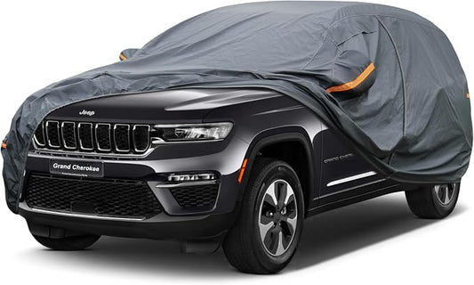 GUNHYI Premium Car Cover Custom Fit Jeep Grand Cherokee (2010-2026), 16 Layers Heavy Duty Car Cover Waterproof All Weather with Zipper Door for Sun Rain Snow Dust Uv Protection