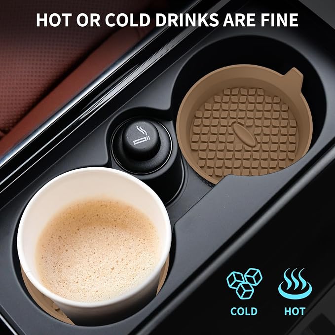 ME.FAN Car Cup Holder Coasters [4 Pack] Silicone Cups Mats, Automotive Universal Non-Slip Recessed Interior Accessories Coffee