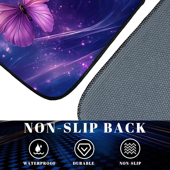 Butterfly Car Floor Mats Kawaii Purple Fantasy Glow Carpet Front Rear Carpets Mat Decorative Car Floor Carpets Non-Slip Auto Car Accessories Universal Fit Car Accessories for Truck