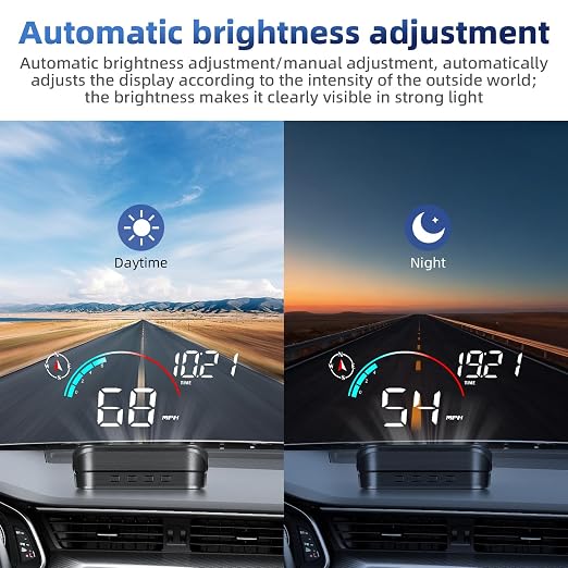 ARTILAURA Windshield GPS Speedometer Head Up Display HUD 3.5 Inches Digital GPS Speedometer Smart Gauge Overspeed,Compass, Mileage for Most Car Vehicles