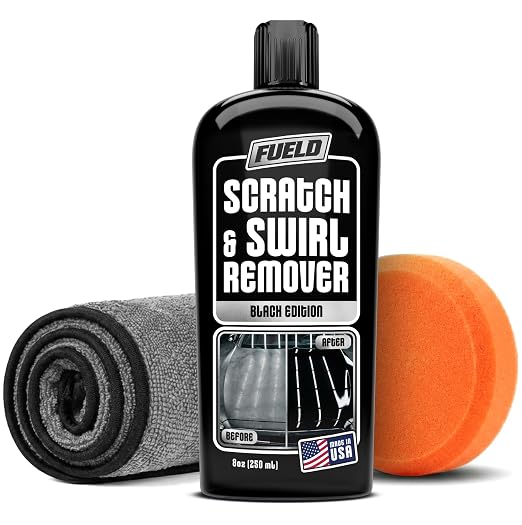 Black Scratch Remover – Car Scratch Repair & Swirl Remover for Vehicles – Deep Scratch Repair Compound & Polishing – Car Paint Repair Kit for Clear Coat & Paint Restoration – 8 oz with Towel