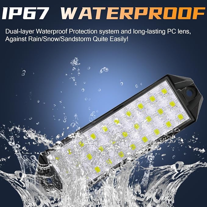 Flush Mount LED Pods, 7 Inch Surface Mount LED Light Pods 40W 4000lm, Thin LED Light Bar for Truck Tractor ATV UTV Boat 12V 24V Reverse Backup Lights Fog Lights Work Lights 2Pcs