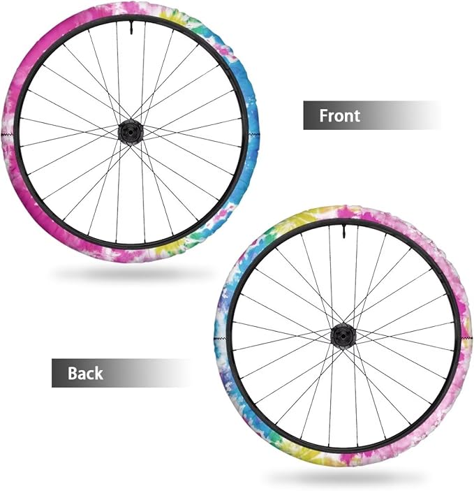 Abstract Tie Dye Wheelchair Wheel Covers 2 Pack Wheelchair Tyre Covers Neoprene Wheel Cover for Transport Wheelchair Wheels, 24 Inch