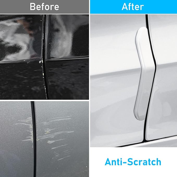 Compatible with Tesla Model 3 Door Edge Guards Protector,4 Pcs,White | Car Door Anti-Collision Strips for Model 3 2017 2018 2019 2020 2021 2022 2023 Scratch Guard Model 3 Door Protector Strip