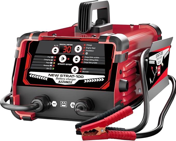 12V 24V Car Battery Charger & Engine Starter, 0-30A Automatic Battery Maintainer, 130 Cranking Amps