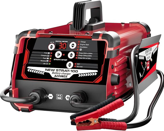 12V 24V Car Battery Charger & Engine Starter, 0-30A Automatic Battery Maintainer, 130 Cranking Amps