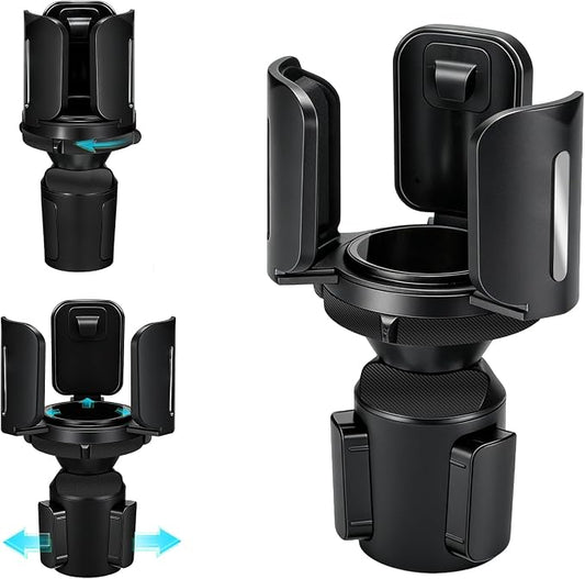Car Cup Holder Expander, Auto Cup Organizer Expander Holder, Auto Insert Cup Holders with Adjustable Base, Automatic Car Cup Holder Expander Holds Large Water Bottles for Most Coffee Mugs