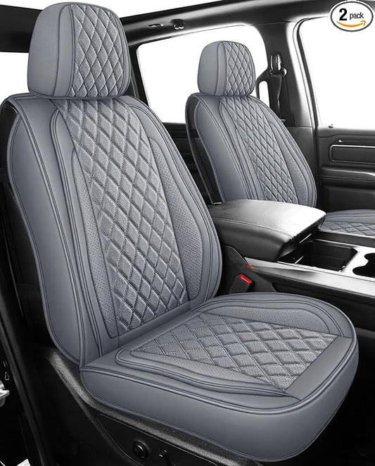 MIROZO Silverado Sierra Front Seat Covers,2PCS Truck Seat Covers Waterproof Pickup Seat Covers Compatible with 2007-2026 Chevy Silverado GMC Sierra 1500 2500HD 3500HD (Grey,2PCS Front)