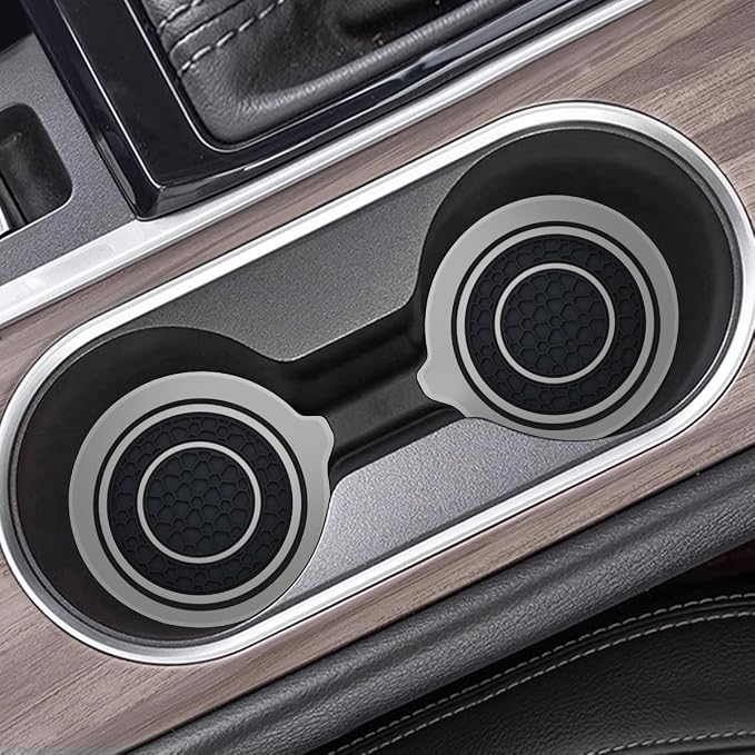Mandark Car Cup Holder Coaster, 2.75 Inch Non-Slip Vehicle Cup Holder Insert Mats, Dustproof Automotive Interior Console Cup Insulated Pads Accessories, Universal for SUV, Sedan, Truck (Gray)
