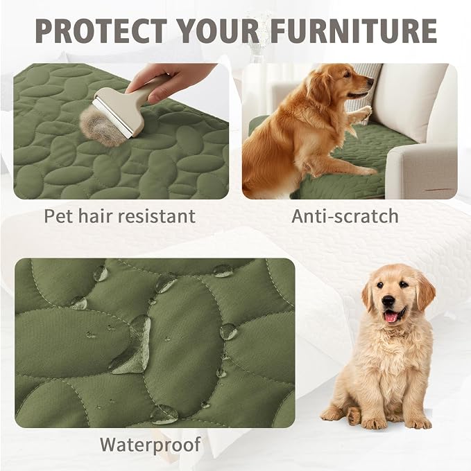 Ameritex Pet Bed Cover Dog Bed Blanket for Sofa and Furniture Waterproof New Pattern Design (30x70 Inch, Green)