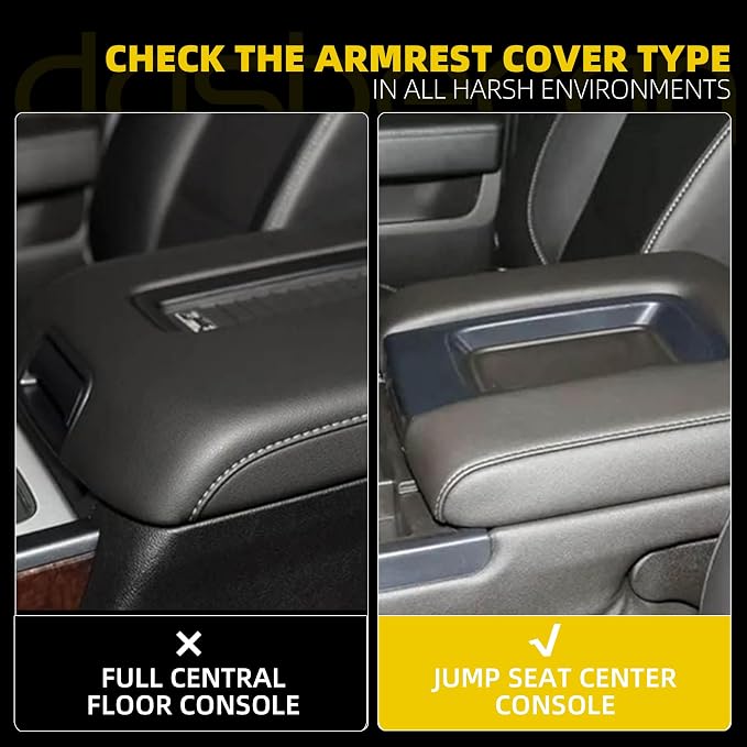 Dasbecan Center Console Lid Compatible with 2014-2018 Chevy Chevrolet Silverado/GMC Sierra 1500 2500HD 3500HD Front Center Console Armrest Lid with Liner Mat Replace# 22881398(Beige)