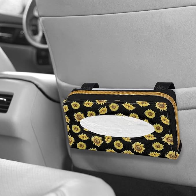 Sunflower Visor Tissue Holder Automotive Visor Tissue Box Holder Universal Napkin Holder for Car Home Offices Sun Visor Accessories