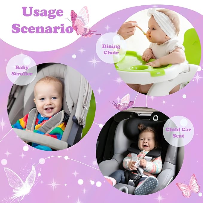 Babenest Car Seat Potty Protector Cover -Waterproof Carseat Training Liner for Baby &Toddler Shower Gift, Dry Piddle Pee Pad with Fun Designs for Strollers & Infant Car Seats (1pc, Butterfly-Purple)