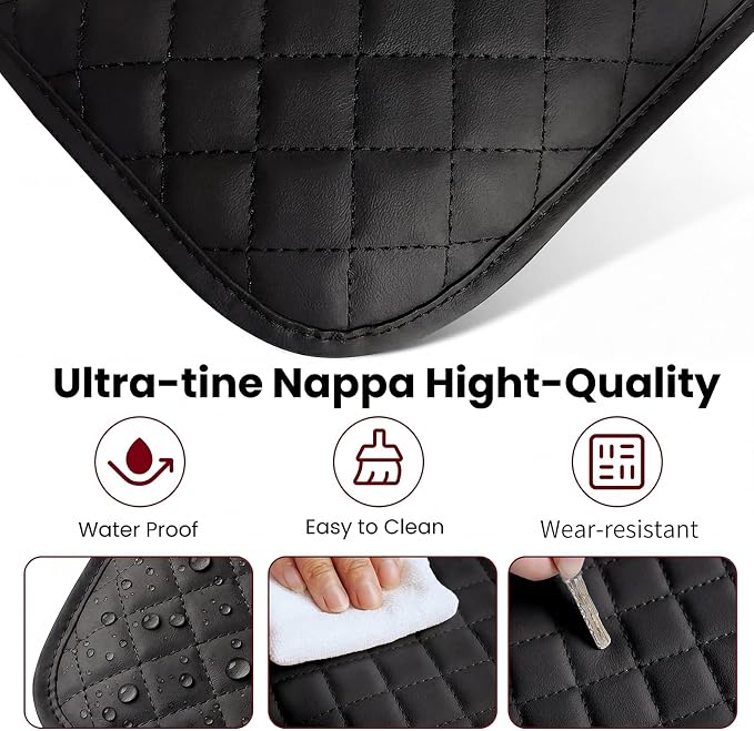 Extended Car Center Console Cover with 2 Storage, Microfiber Leather Car Armrest Cover Cushion For SUV Truck , Universal Car Accessories Memory Foam Comfort Stylish Leather Design (Black longer)