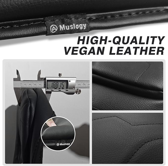 Muslogy Center Console Armrest Cover Fit for Chevy Silverado & GMC Sierra 2019-2026 Accessories, Comfort Armrest Pad Console Lid Cushion Vegan Leather 1-Inch Extra Thick(Split Bench Seat Console ONLY)