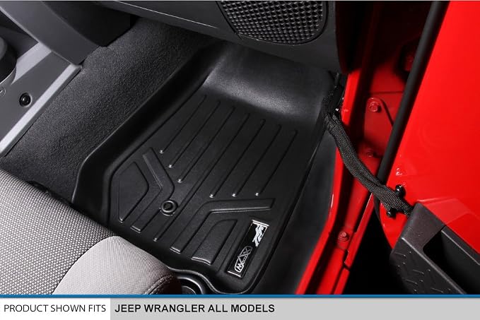 MAXLINER Floor Mats 1st Row Liner Set for 2007-2010 Jeep Wrangler