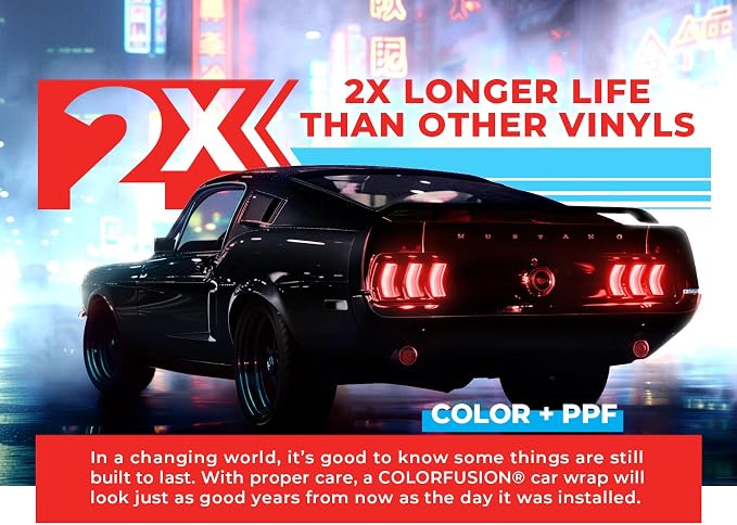 ColorFusion PPF by VViViD, Gloss Piano Black Dry Apply PPF Vinyl Car Wrap Roll 6ft x 5ft