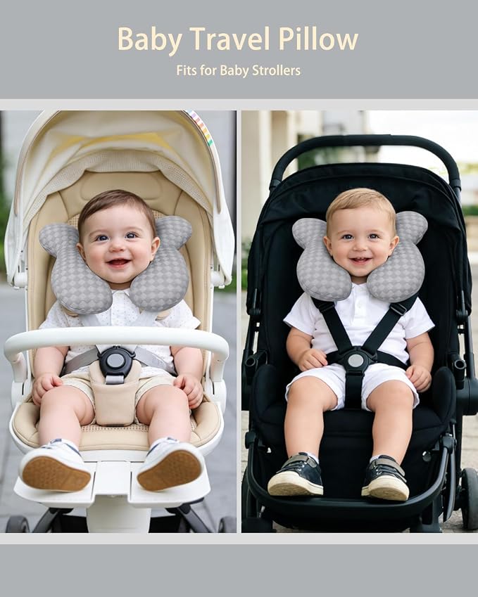 KAKIBLIN Baby Travel Pillow, Upgraded Baby Neck Pillows for Car Seat, Infant Neck Support Pillow for Head and Neck,Newborn Head Support for Car Seat,Pushchair