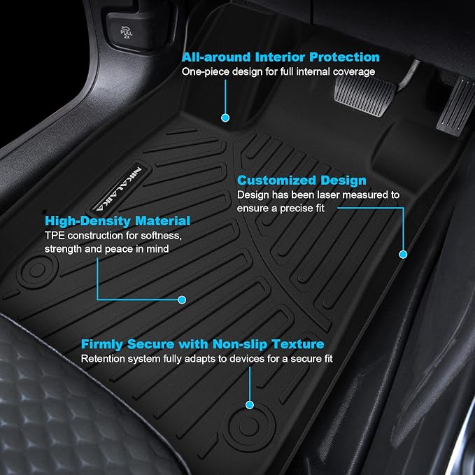 Floor Mat & Cargo Liners for 2012-2017 Toyota Camry (Not Fit Hybrid) All Weather Protection TPE Rubber Full Set Floor Liners & Trunk Mat 2017 Camry Accessories