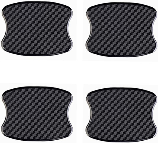 4Pcs Car Door Handle Protective Films,Universal 3D Carbon Fiber Car Door Handle Paint Protection Film for Grip Recesses(S)