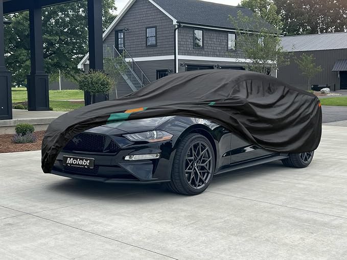 Car Cover for Ford Mustang Coupe/Convertible Fit 1964-2025 Mustang GT GT350 GT500 Cobra Shelby Bullitt ECOBOOST, Waterproof All-Weather Full Car Cover with Windproof Gust Strap.