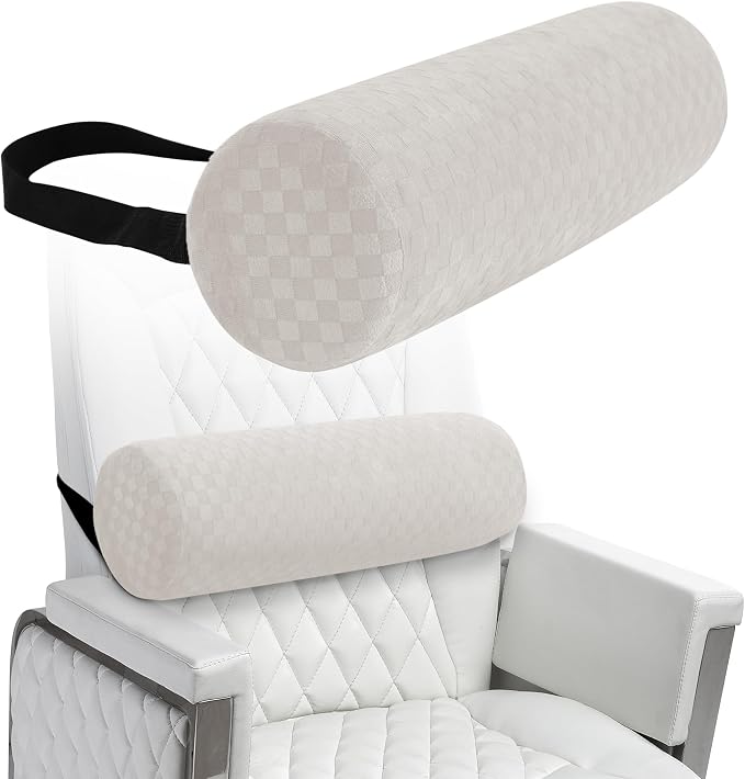 Coeyese Lumbar Roll Pillow for Lower Back Support, Cream, Long-15 * 4.3'' | Removable Pillowcase, Upgraded Adjustable Strap, Suitable for Office, Chair, Car, Seat Pain Relief & Improving Posture