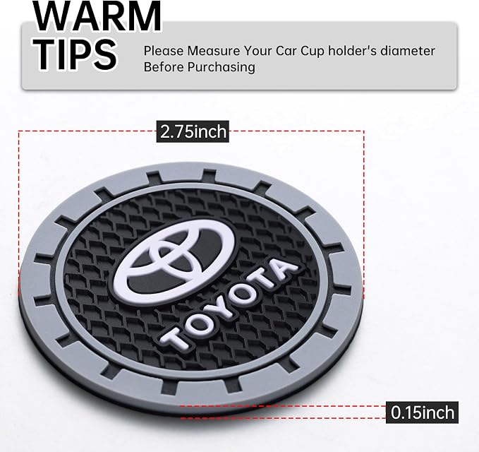 Car Cup Holder Coaster for Toyota Avalon Prius Allion RAV4 Highlander Series Cupholder Coaster Interior Accessories 2.75in 2Pack