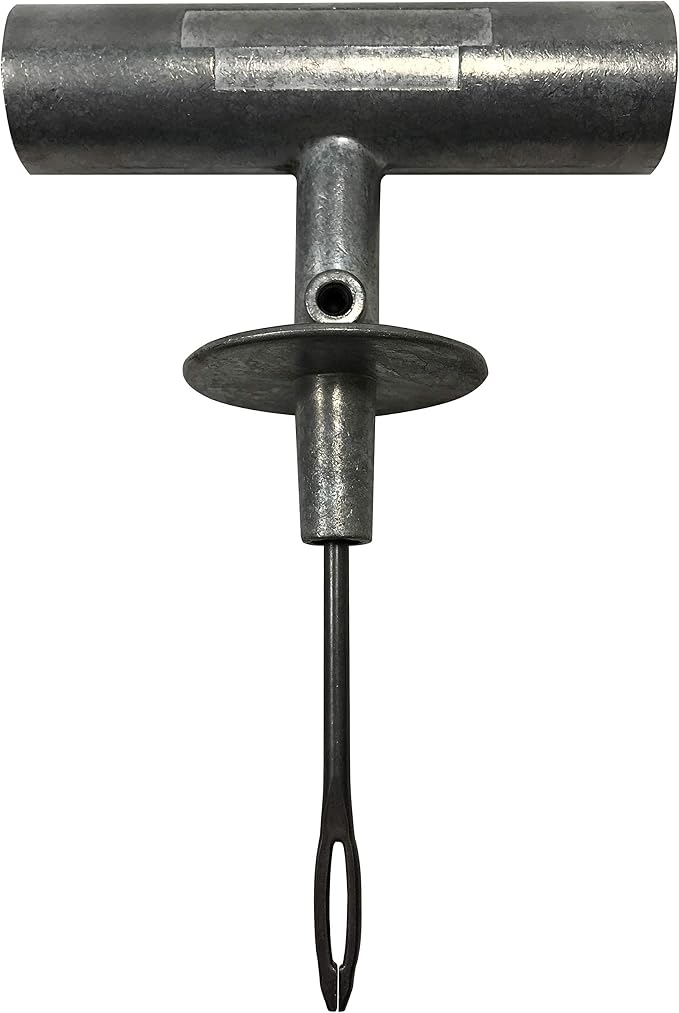 T-Handle Tire Repair Tool - Die-Cast Aluminum with Replaceable Split Eye Needle