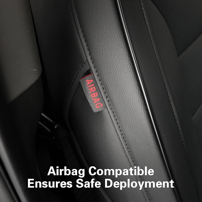 EKR Silverado Seat Covers Custom Fit for (Double Cab) 2014-2018 Chevrolet Silverado 1500 & HD 2500/3500 LT/LTZ/Custom,Leather Car Seat Cover Full Set,Faux Leather (Black)