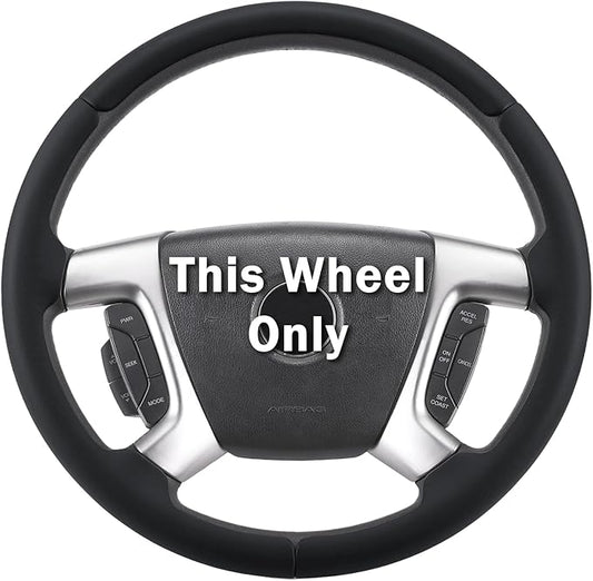 Steering Wheel Cover for Chevy Silverado 1500 GMC Sierra 1500 2007-2013/2500 3500 Chevrolet Tahoe Suburban Yukon (Yukon XL) 2007-2014/ Traverse 2009-2017/ GMC Sierra 2500HD 3500HD 2008-2014