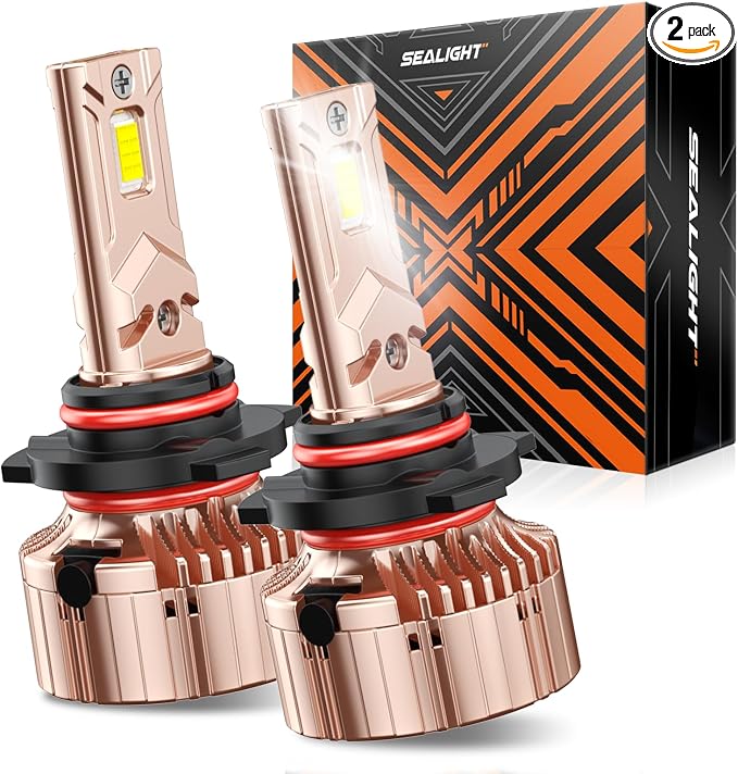 SEALIGHT 9012 Bulbs, 84,000LM 900% Super Brightness, 6000K Cool White Light Bulbs with 25000RPM Cooling Fan, Plug and Play for ATV/UTV, 10-Year Extended Lifespan IP68 Waterproof, Pack of 2