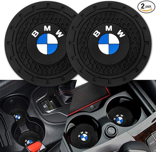 Car Cup Holder Coaster for BMW X1 X3 M3 M5 X5 X6 Z4 3 5 7 Series | Silicone, 2.76 Inch, 2 Pieces, Interior Accessories