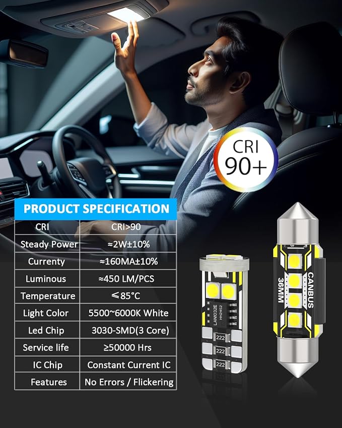 19 Pieces Interior LED Light Kit + Back Up Bulb Reverse Lights Replacement for Jeep Grand Cherokee WK2 2011-2021 White LED Backup Light + Interior Bulb Package, Install Tool