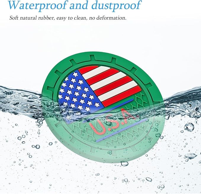 AUCELI 2 Pack Car Cup Holder Coasters, Colored American Flag US Flag Insert Car Cup Coaster, 2.75 Inch Anti Slip Shockproof Embedded Drink Mat, Vehicle Interior Decor Accessories