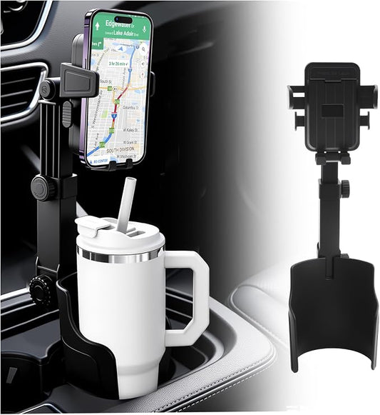 2-in-1 Cup Holder Phone Holder,Upgraded Version Cup Holders Phone Mount with Long Arm & 360° Adjustable,Cups Phones Holders for Car as Car Accessories for 4.7-7 inches Phones