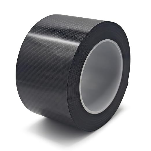 Car Door Sill Protector Tape, 2.76In x 33Ft Anti Scratch 5D Carbon Fiber Vinyl Wrap Film, Waterproof Car Door Edge Guards with No Residue Adhesive, Universal Paint Protection Trim for Car SUV, Black