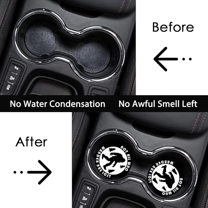2 Pack Compatible with Bigfoot Car Cup Holder Coasters Universal Neoprene | 2.75" Universal Size Anti Slip Rubber Mat,Auto Cup Holder Decor for SUV Truck,Compatible with Bigfoot Gifts for Men Women