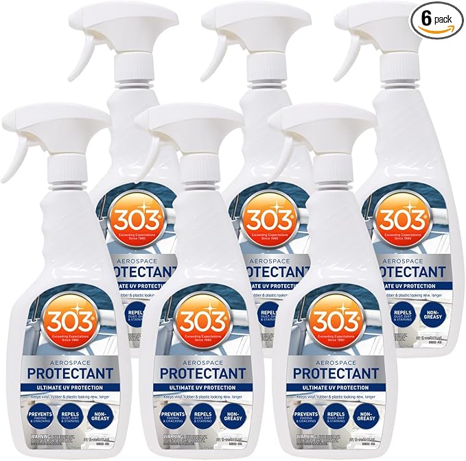 303 Marine Aerospace Protectant – UV Protection – Repels Dust, Dirt, & Staining – Smooth Matte Finish – Restores Like-New Appearance – 32 Fl. Oz. (30306-6PK)